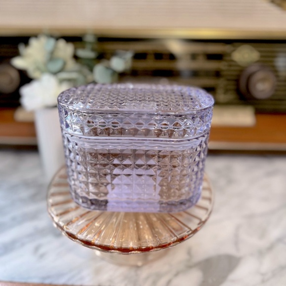 ✨NEW💜Target Bullseye Playground 2024 Purple Glass Trinket Box💎 - Picture 4 of 11